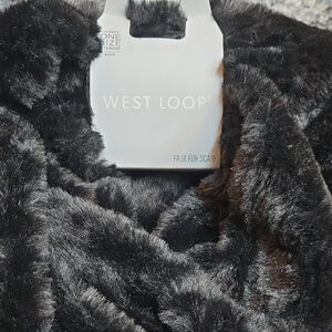 West Loop Charcoal Faux Fur Scarf